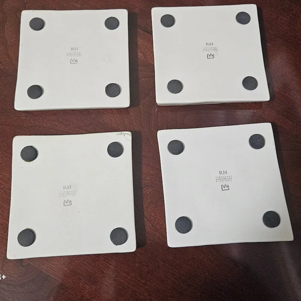 RARE 4 RESTORATION HARDWARE ARCHITECTURAL LANDMARKS BAR DRINK CERAMIC COASTERS